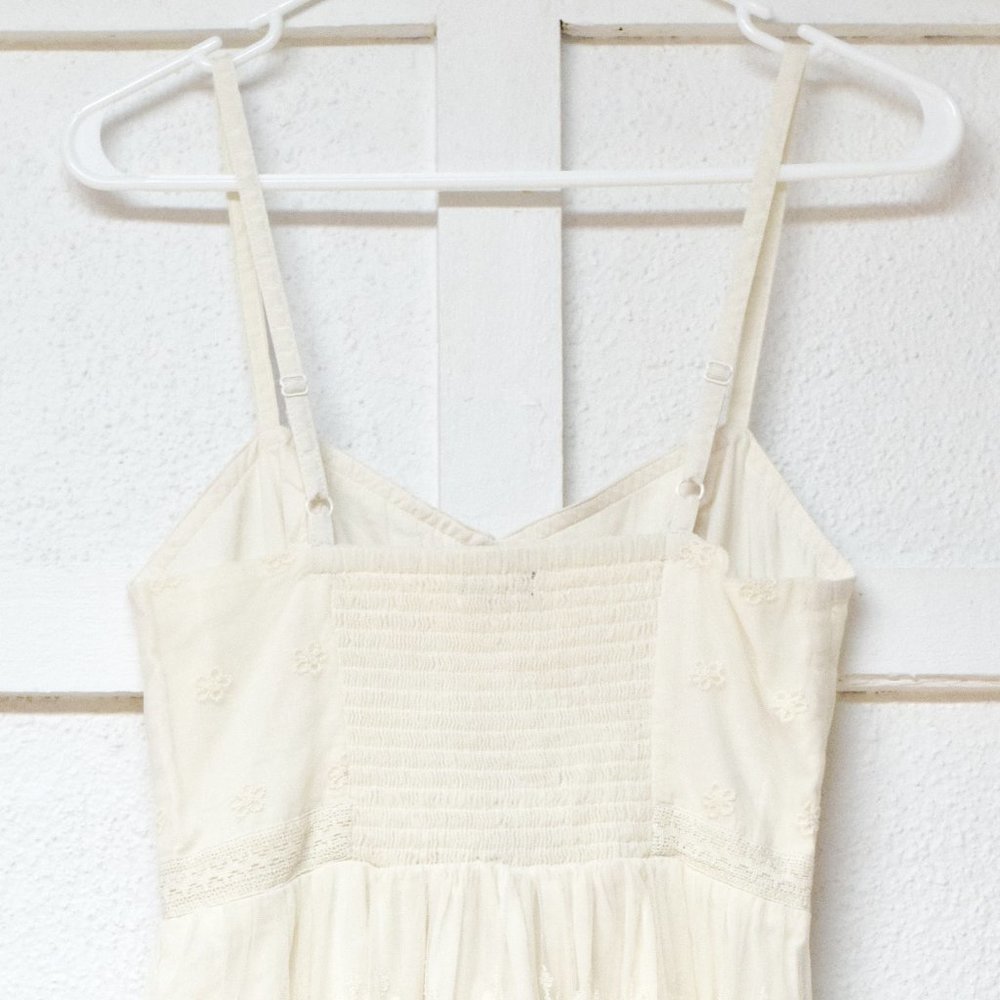 NWT AMERICAN EAGLE Ivory Embroidered Floral Crochet Tulle Sundress | Size S - Picture 5 of 7